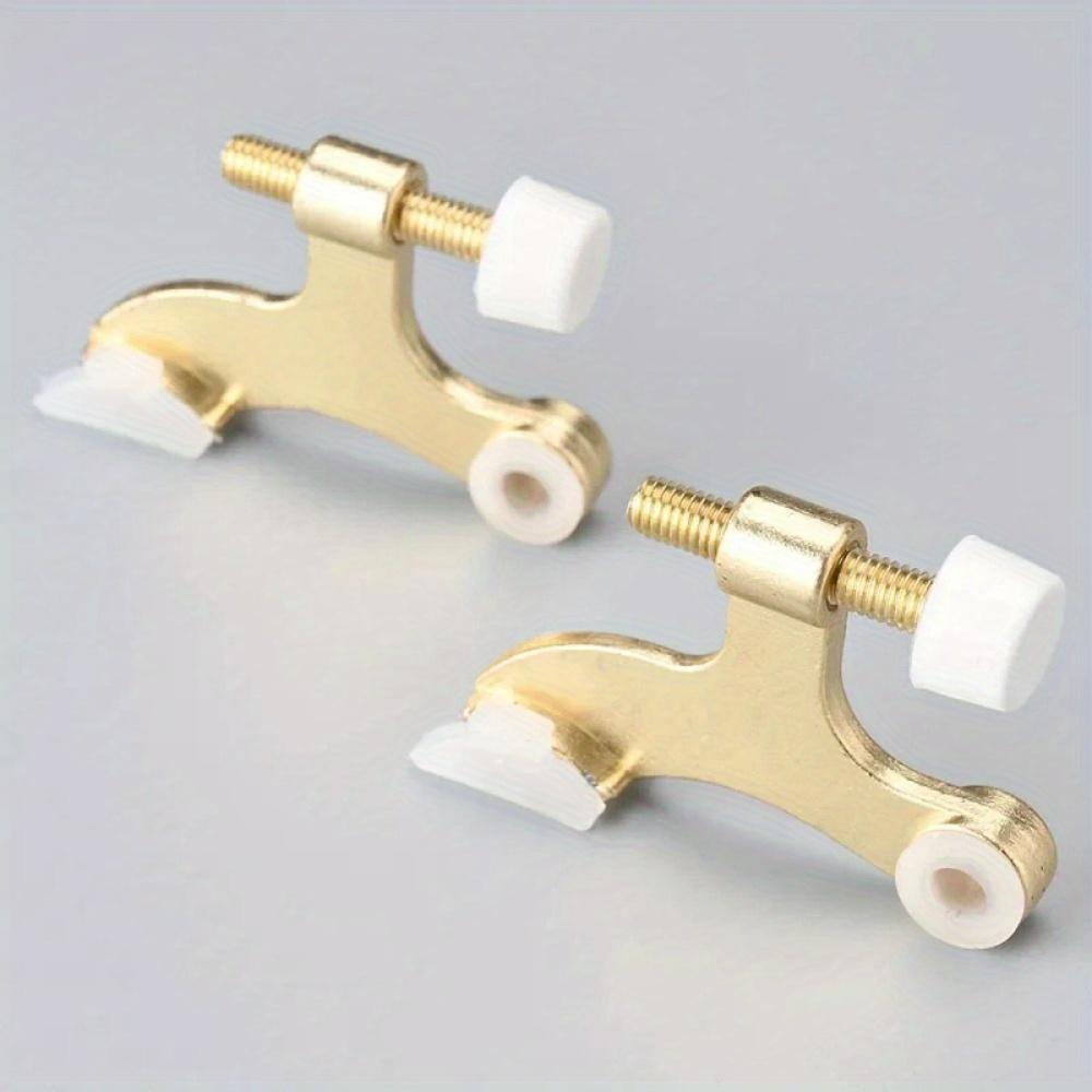 

2Pcs Hinge Pin Door Stop Adjustable Hidden K-Type Thick Door Stop with Rubber Buffer Damper Door A-golden-2PCS