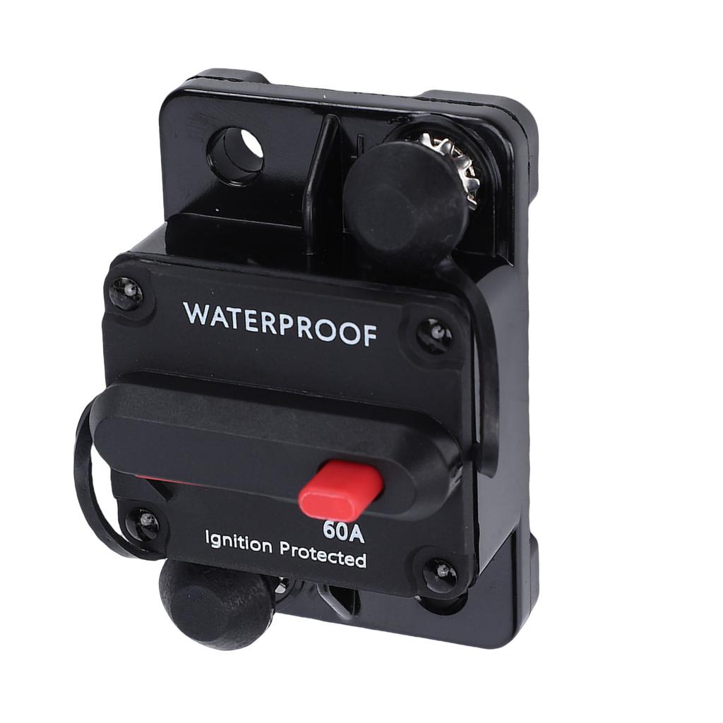 60A Circuit Breaker with Manual Reset   Holder   12V-48V Waterproofing for Boat Trolling Motor Automotive Car RV ATV Stereo Sound System