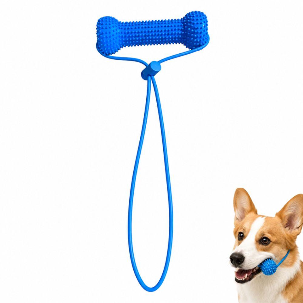 Quick Brushing Dual-Action Canine Dental Prop Blue Dog Toothbrushing Toy  for Medium Small Dogs
