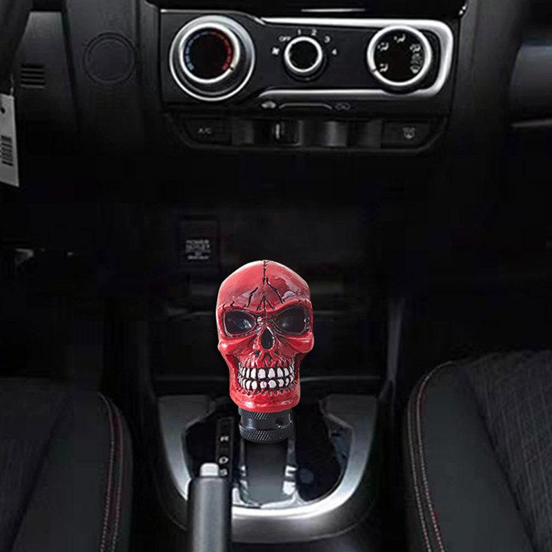 Universal Skull Shape Car Gear Shift Knob Head Auto Gearbox Shifter Lever Change Stick Handle Cover Gearshift Halloween Gift