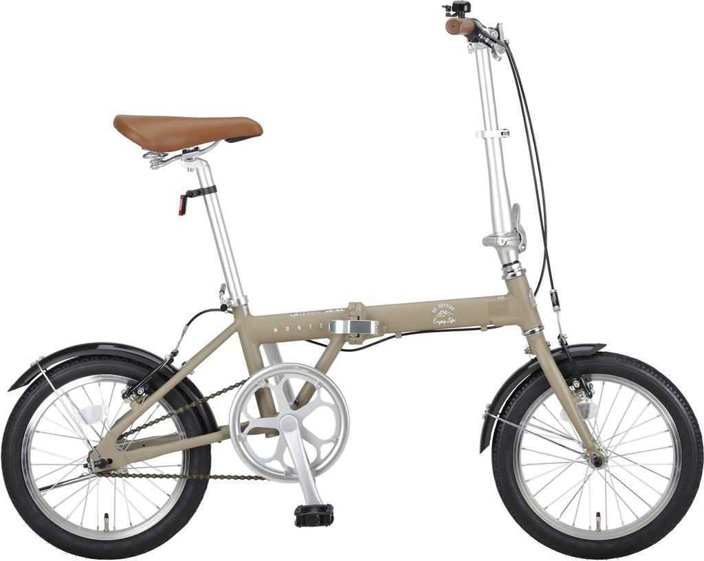 CAPTAIN STAG AL 16 inch folding bicycle aluminum frame Handle height adjustment Front and rear brakes SHIMANO power modulator High gear ratio setting