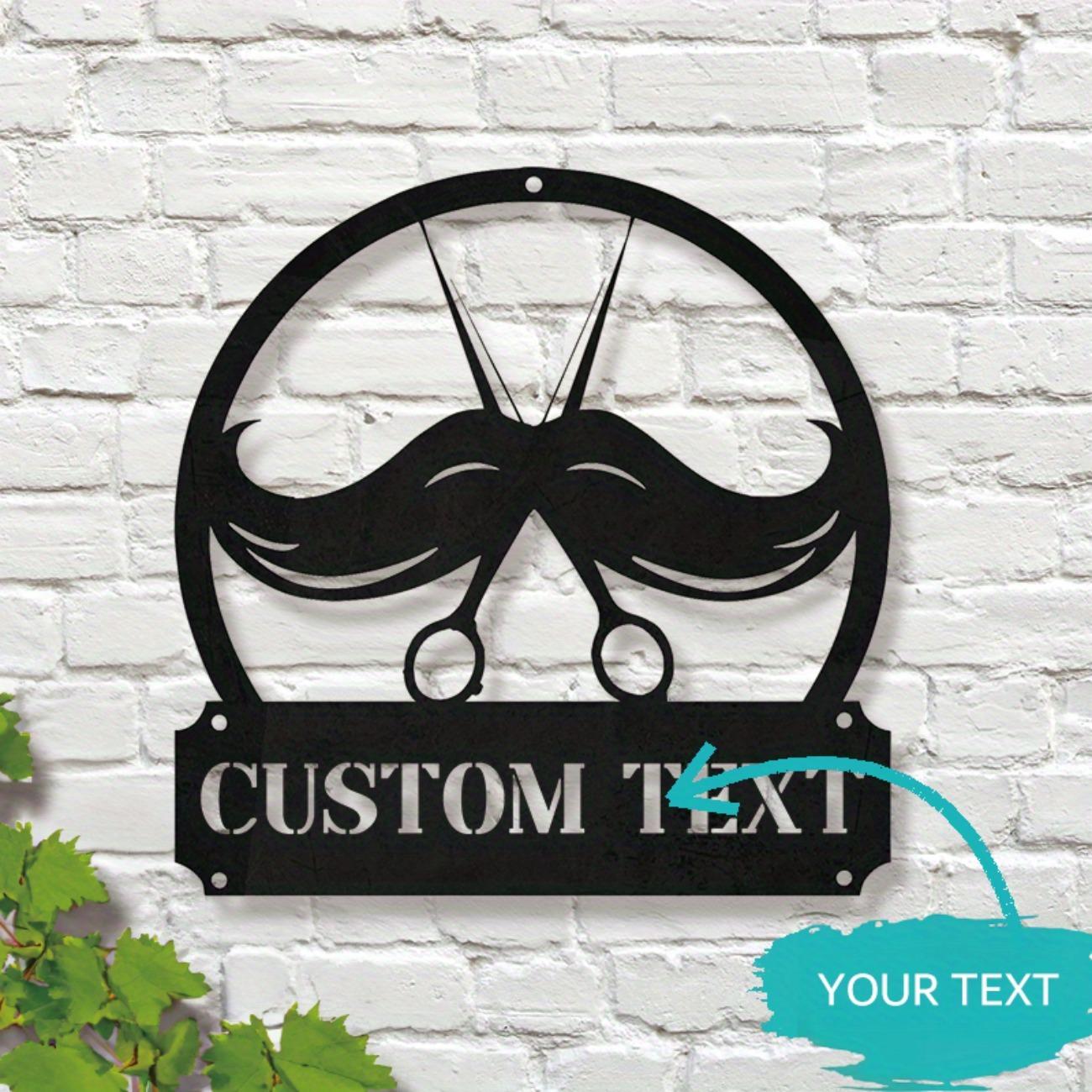 Retro Metal Barber Shop Sign - Custom Wall Decor Plaque, Handmade Multipurpose Art for Business S
