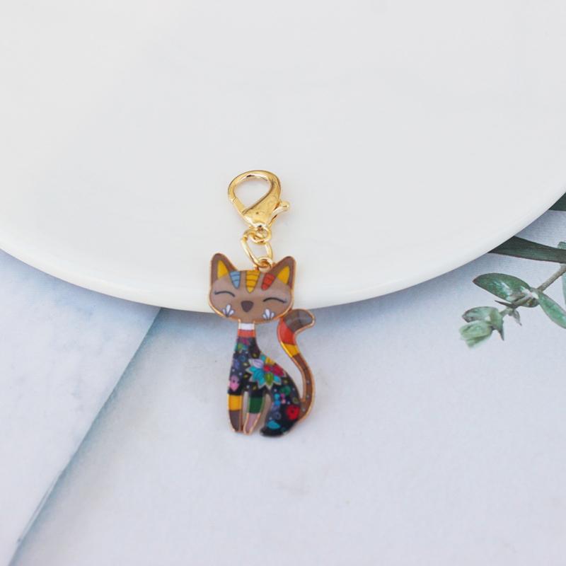 5/8Pcs Cartoon Novelty Fox Cat Keychain Cute Fashion Animal Pendant Keychain Creative Backpack Decoration Accessories Gifts