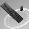 Conjunto de Teclado e Mouse Sem Fio/Bluetooth Multimodo de 113 Teclas, Teclas Multimídia de Tamanho Completo, Preto