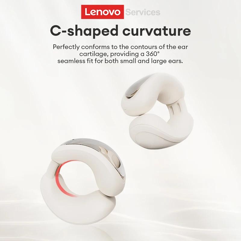 Originální bezdrátová sluchátka Lenovo RS121 OWS otevřeného typu, s klipem na ucho, Bluetooth sluchátka, HiFi zvuk, pro sport a hry, s nízkou latencí, s mikrofonem, Nové