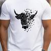 Unisexs Summer 100 Pure Cotton Fashionable Casual Loose Cow Head Print Sports Round Neck Short Sleeved Tshirt Versatile Top
