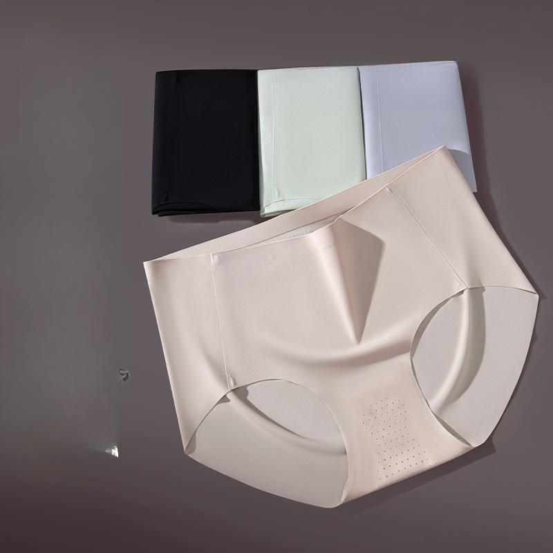 Women's Summer 10A Antibacterial Ice Silk Traceless Breathable Mid Waist Underwear