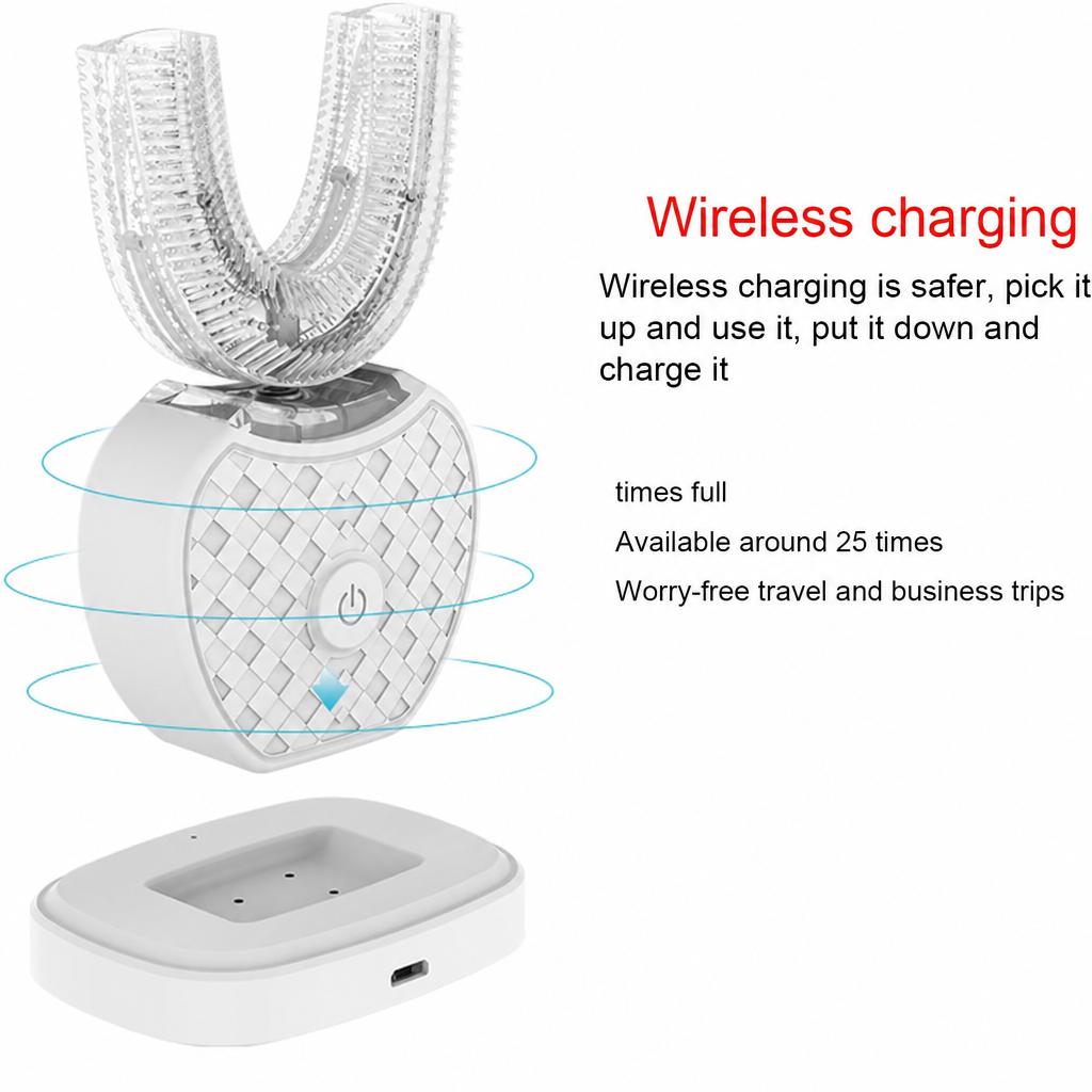 Automatic ultrasonic electric toothbrush, adult dental scrubber, silicone super soft bristles, automatic operation
