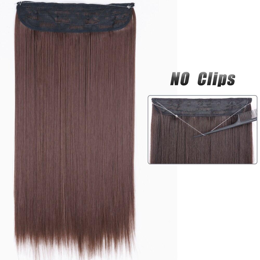 MERISIHAIR Synthetic No Clips Invisible Hair Extensions Straight Natural Black Blonde Brown One Part Hair 80 Cm Hair Extension