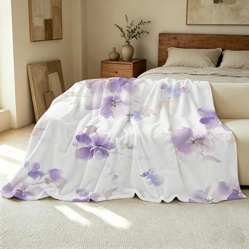 Lightweight Flannel Blanket – Soft Cozy Warm Throw with Neutral Tones, Perfect for Home, Halloween & Christmas Use