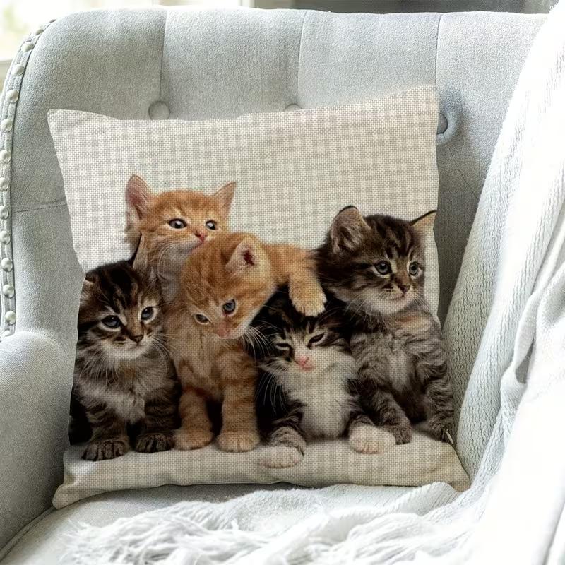 Милая наволочка с принтом животных Плоская 2D-печать не настоящая вышивка ночной диван ночная подушка для дивана Style-7 белый 599₽