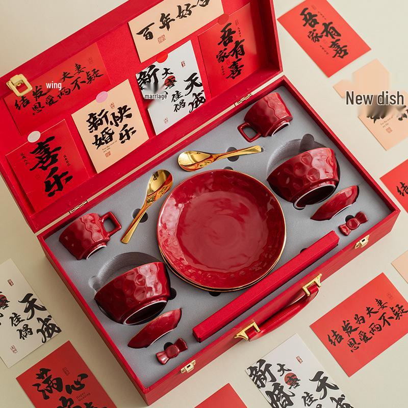 Special Wedding Gift Set: Tableware, Bowls, Chopsticks for Bride & Newlyweds, Ideal Engagement and Dowry Favors
