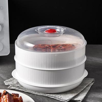 Microwave Steamer Box: 1 or 2 Layers for Dishes and Dumplings