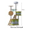 Large Wooden Cat Tree & Scratching Post with Space-Saving Design - Integrated Climbing Frame & House