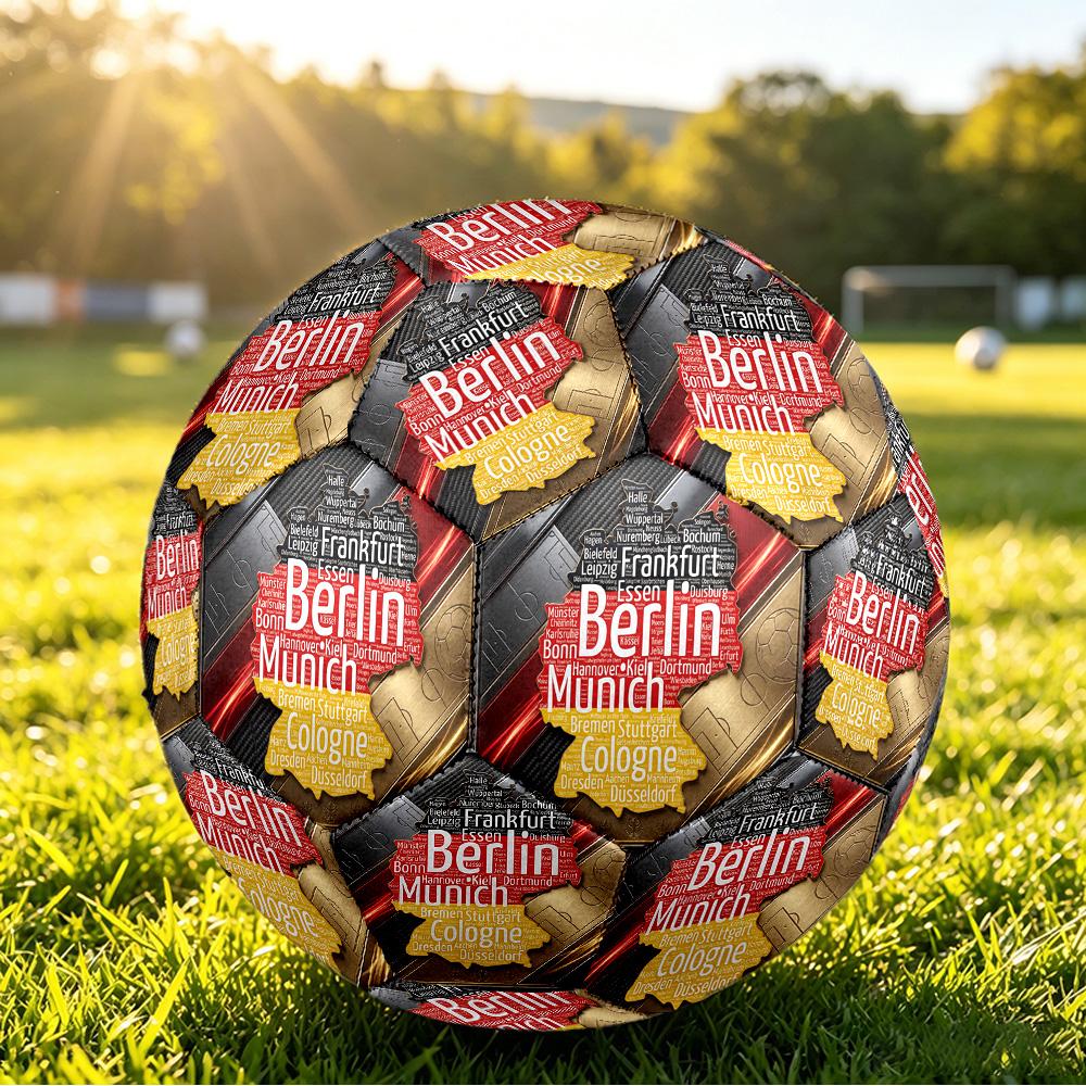 Balón de Fútbol Estampado de Alemania Talla 5 Resistente al Desgaste Estándar Fútbol de Entrenamiento para Adultos Regalo para Aficionados para Partido Deportivo Interior Exterior