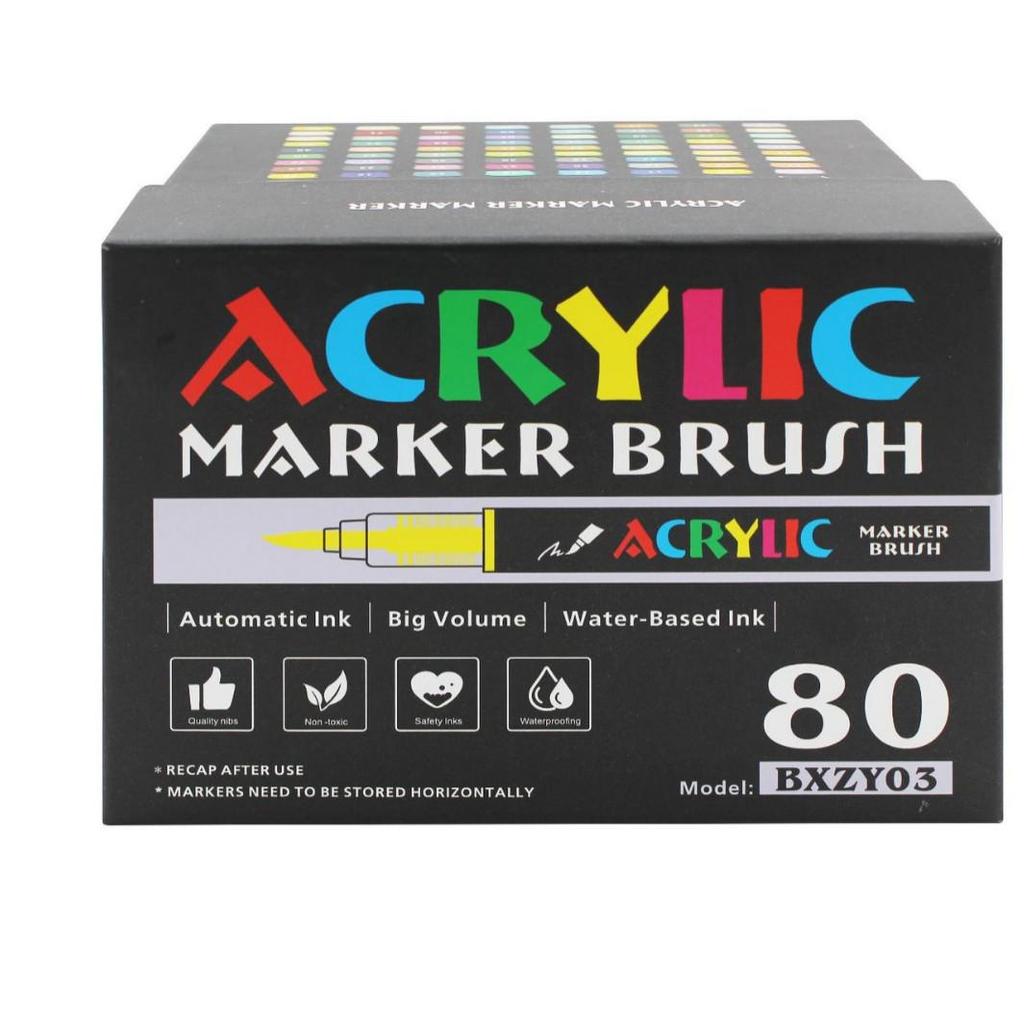 Direkt-Tinten-Acrylmarker Pinselstift mit weicher Spitze, Große Kapazität, Übermalbar, Nicht unter Druck.