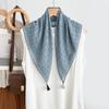 Fashion Geometric Printed Tassel Small Square Neck Scarf Elegant Versatile For Women