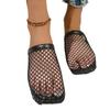 Fashion 2025 Summer Closed Toe Women's Slippers Fashion Mesh Hollow Out New Concise Plus Size Best Seller Comfortable Flat Slippers