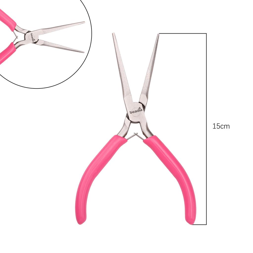 Cute Fuchsia Handle Anti-slip Splicing and Fixing Jewelry Pliers Tools & Equipment Kit for DIY Jewelery Making Needlework