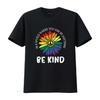 Mens World Be Kind Rainbow Daisy Peace Hippie Gay Pride Lgbt T Shirt Black 4X Large Vintage Washed Breathable Stretched