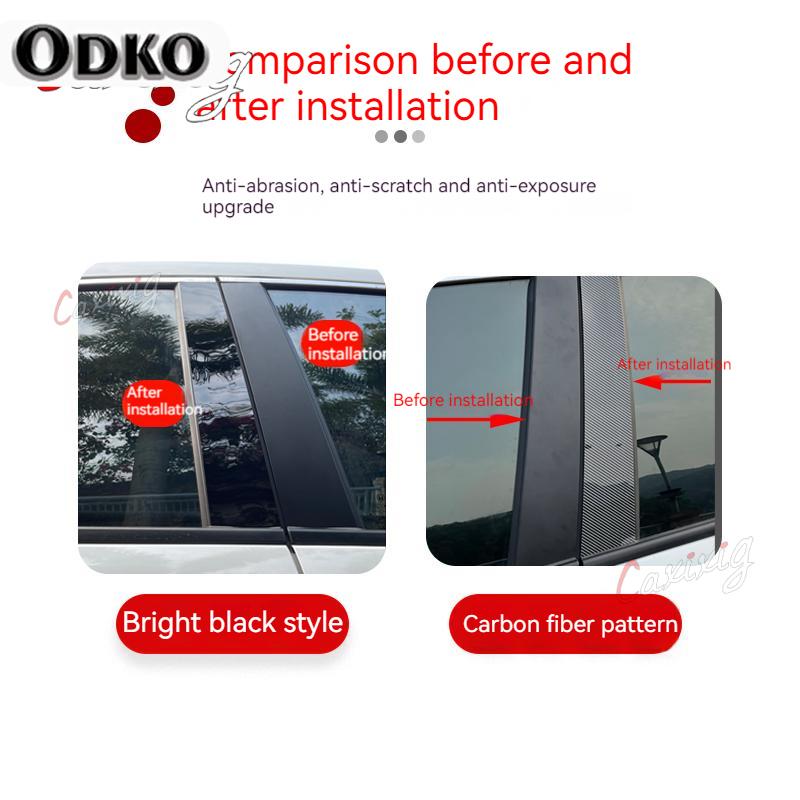Carbon Fiber Style Car Door Window Center For Hyundai Kona 2018      Exterior Accessories