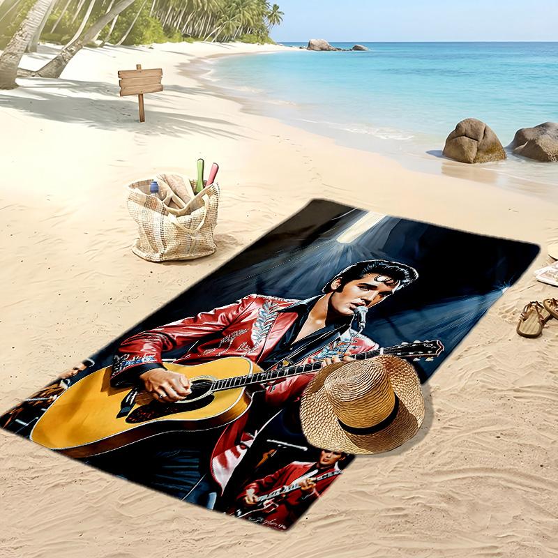 Elvis Presley Toalla de Playa Estampada de Secado Rápido Súper Absorbente Suave Ligera Toalla de Baño para Piscina Viajes de Verano
