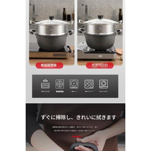 Two-handled Pot with Lid, Gas/induction Compatible, Glass Lid, Diamond-coated, Long-lasting, Non-stick, Easy To Clean, Black, Induction Compatible, Ta