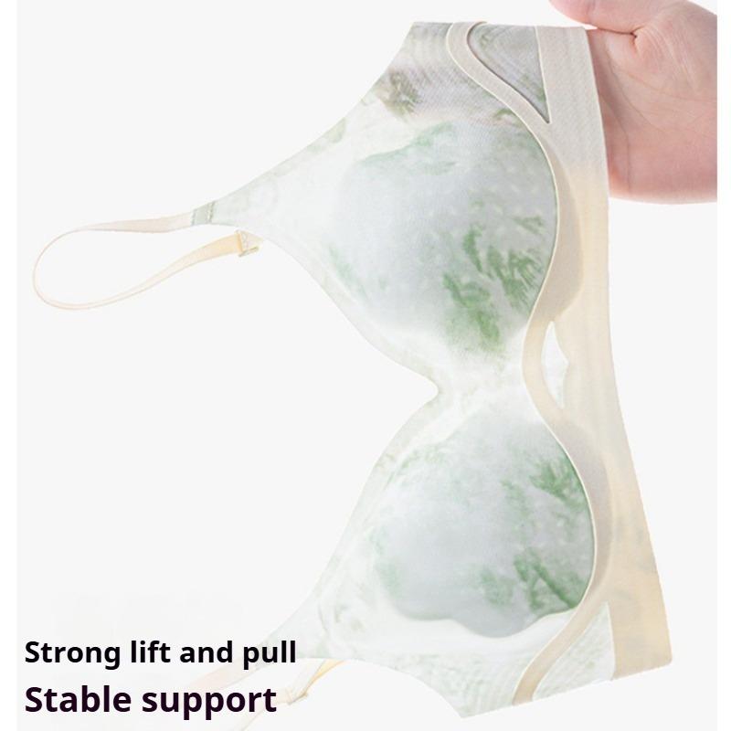 Chinese Style Cool and Seamless Soft Support Underwear Ultra-thin Large Chest Small Chest Push-up Large Backless Bra