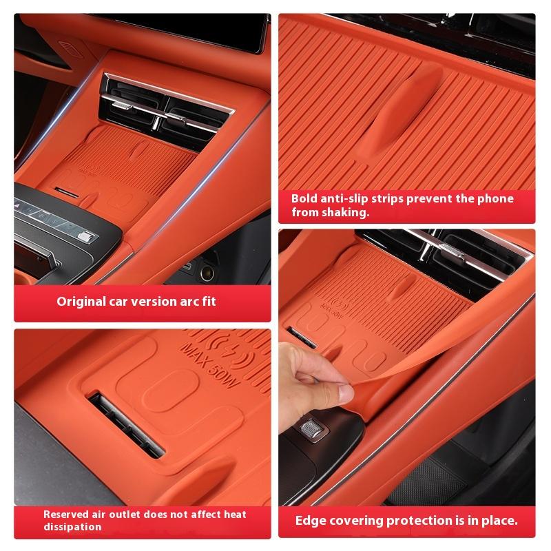 Fit For BYD Sealion 8 Tang L Dmi/P EV Wireless Charger Silicone Pad Center Console Interior Modification