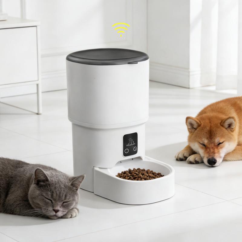 Smart Automatic 4L Pet Feeder: Timed, Remote-Controlled Cat & Dog Food Dispenser CW-WS01 белый