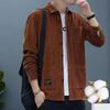 Men's Solid Color Corduroy Jacket - 2025 Autumn/Winter Velvet, Thick & Warm Long Sleeve Shirt