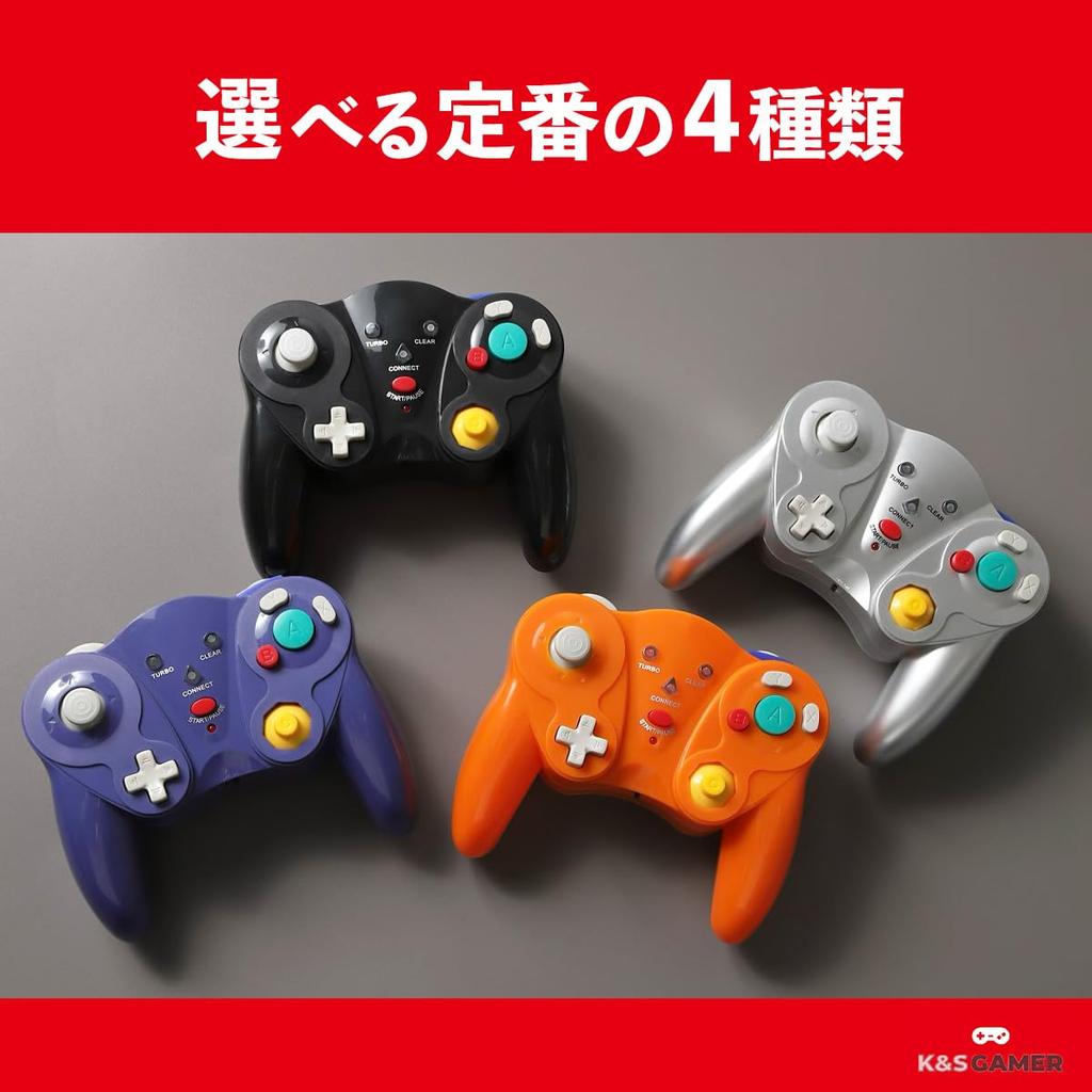 K&SGAMER GC Controller for GameCube and Wii (Switch 1/2 requires connection tap) (Purple)