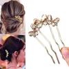 Épingle à cheveux avec perles et strass pour cheveux épais, bâtonnet métallique confortable, accessoire pour chignons de femmes, mariages, fêtes
