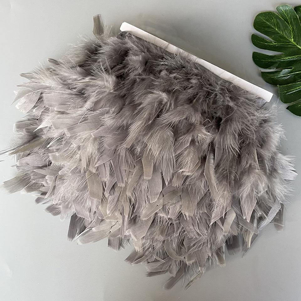Fluffy Turkey Feathers Trim Fringe Ribbon 10Meters Marabou Feather On Tape Fringes Sewing Trimmings DIY Clothes Dress Decoration