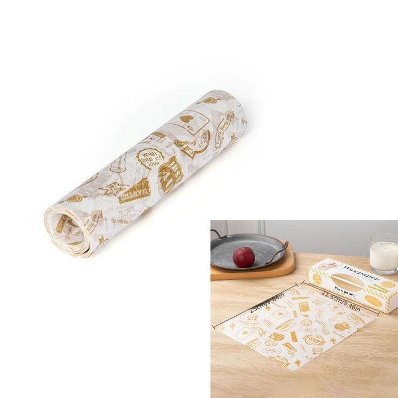 Wax Paper for Sandwiches and Bakery with Heart and Flower Patterns Decorative Food Wrapping Paper for Baking and Packaging