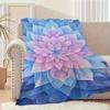 1pc Vintage Floral Blanket-Soft Polyester Flannel Throw In Blue, Purple, Pink, Teal-All-Season Indoor/Outdoor Use for Home, Camping, Travel, Sofa-Mach