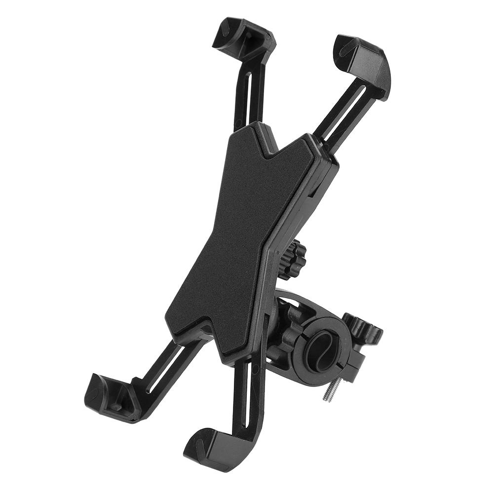 Durable Road Bicycle Mountain Bike Handlebar Mobile Phone Holder with 360 Degree Rotation Black