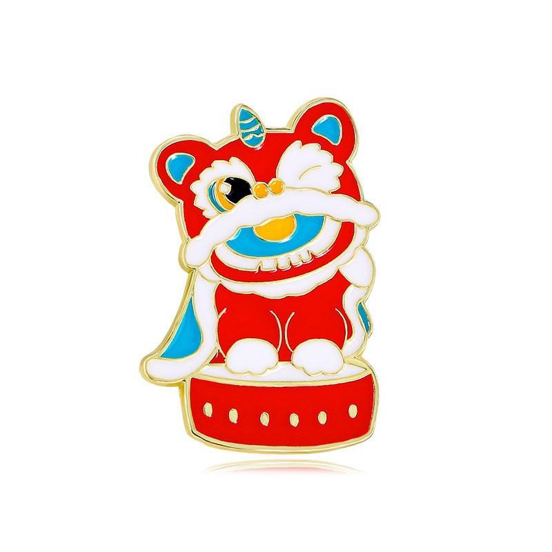 New Year's Badge Cute Animal Panda Spring Festival Brooch Auspicious Fortune Happy Character Activity Supplies Gift Accessories