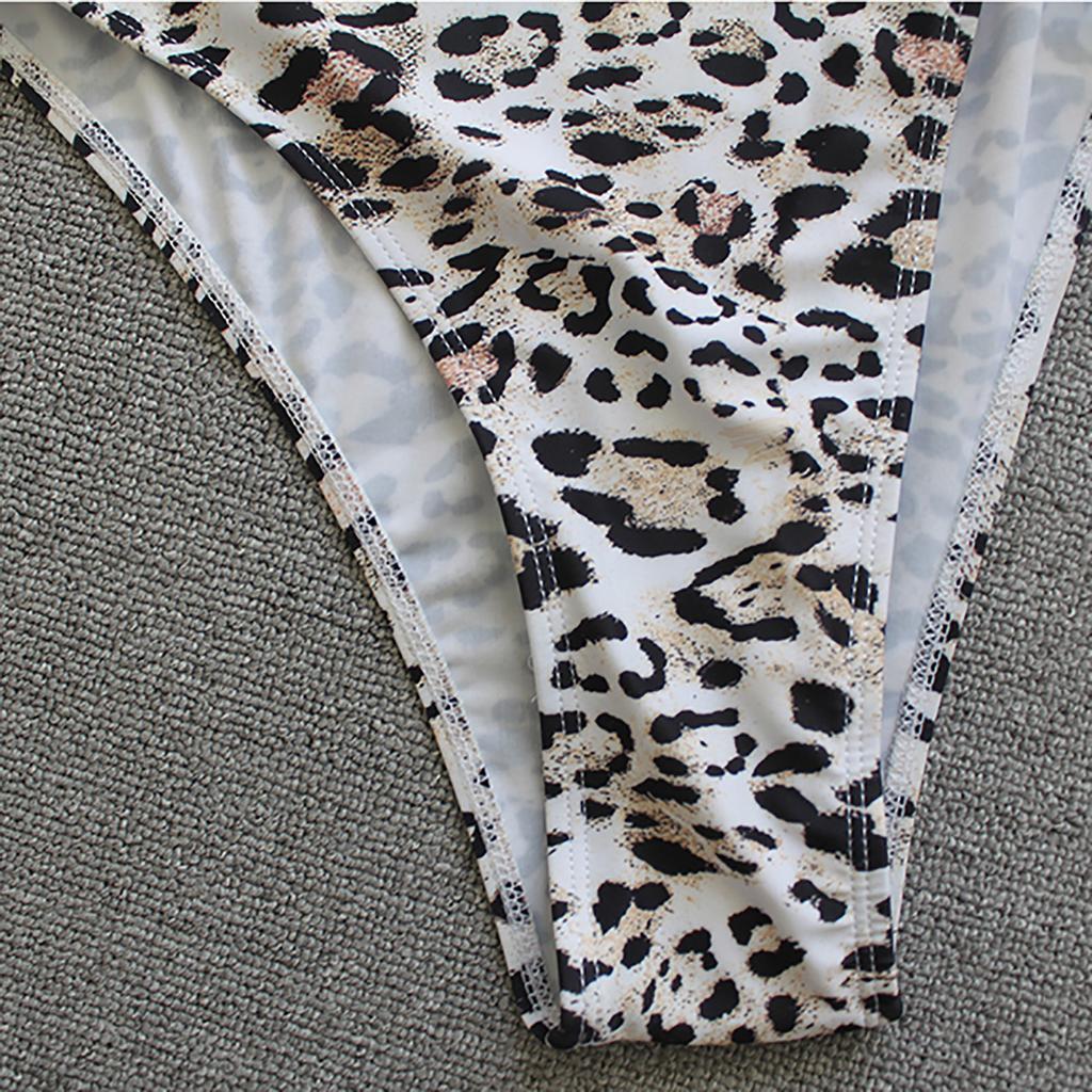 Women's Swimwear Sexy Leopard Printing Sling Bandage One-piece Swimsuit
