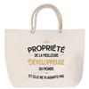 Beach Bag - PLANETEE - Rope Handle « Property of the Best Developer » - Cotton - Large - Printed In France