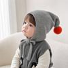 Adjustable Tie Straps Baby Winter Hat Thick Warm Pom Pom Bonnet New Toddler Bonnet  Baby Boys