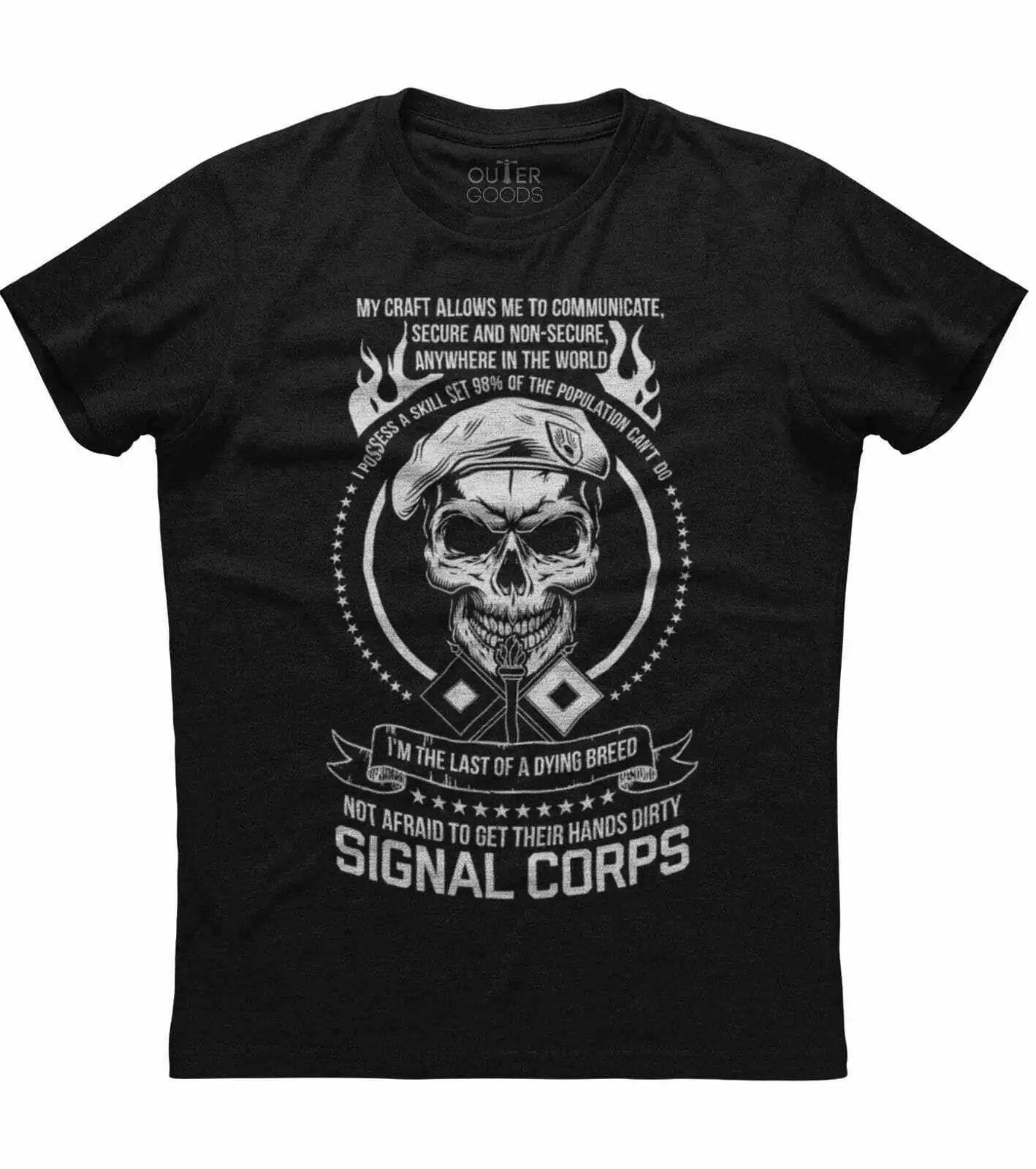 

My Craft Allows Me To Communicate Signal Corps Skull printed TShirt Summer Cotton ONeck Short Sleeve Mens T Shirt New S3XL S