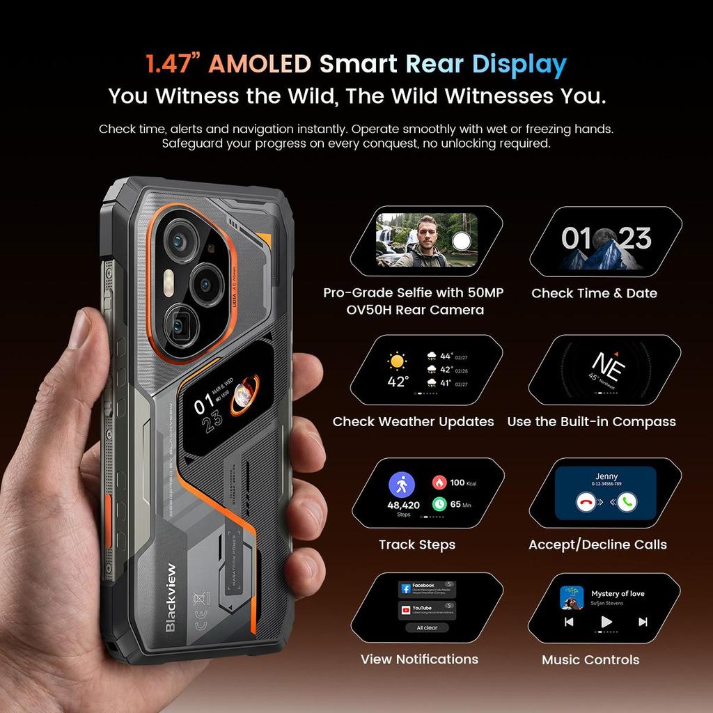 Blackview XPLORE 6 5G AI Outdoor Smartphone 72GB(18GB RAM + up to 54GB expansion)+512GB/1TB 6,73" 12000mAh Handy NFC