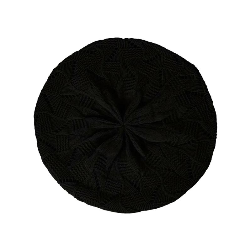 Elastic Stretchy Hollowed Beret Cap Breathable Lady Casual Painter Hat For Office Women and Teens Girl Everyday Wear
