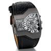 Men's Sports Watch with Leather Strap, Japanese Quartz Movement, Dual Time Function, Waterproof, and Fashionable Accessories.