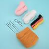 Wool Felting Needle Felting Kit Non Finished Poked Set DIY Craft Kit Complete Tool Set With Instruction Animal Doll Kit