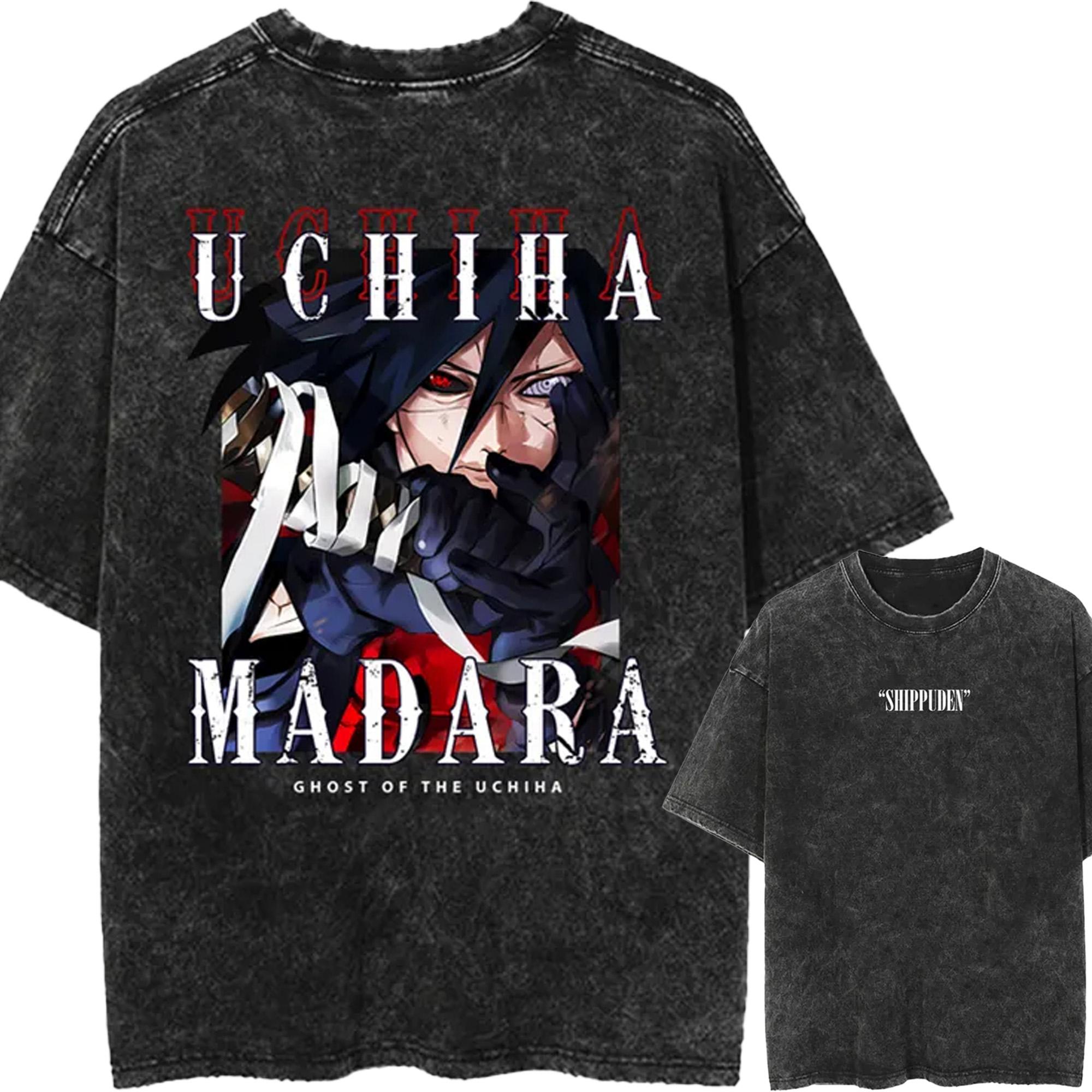 

Madara Uchiha Ghost Tshirt Naruto Shippuden Tee Vintage Washed Oversized Retro Anime Harajuku Streetwear Manga Mens Clothing M