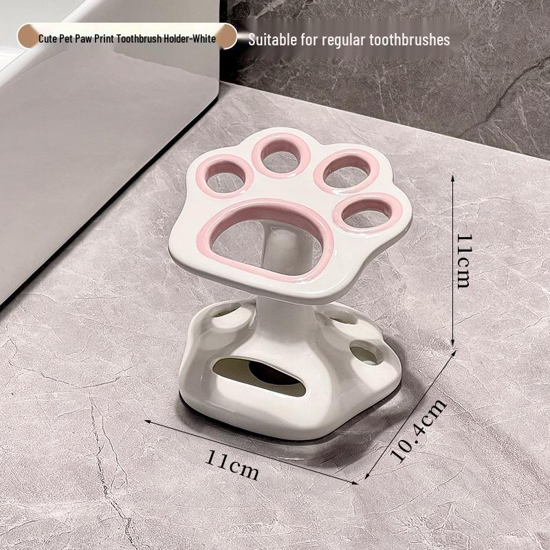 Luksusowy ceramiczny uchwyt na szczoteczki do zębów - Uroczy stojak na toaletkę łazienkową i wieszak na pastę do zębów.
