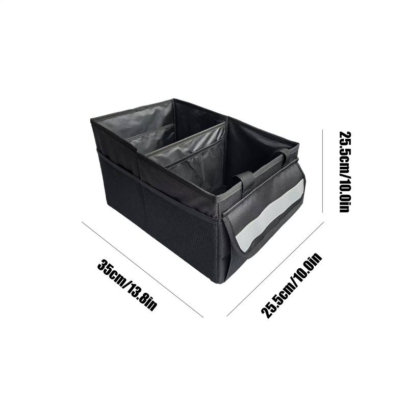 Organizador de Porta-Malas de Carro Impermeável Dobrável Resistente Organização de Carro à Prova de Poeira Múltiplos Compartimentos Acessórios Automotivos Porta-Malas