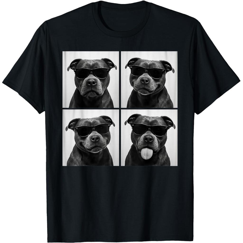 Staffordshire Bull Terrier Dog T Shirts Pure Cotton Humor Streetwear Tee Shirt Short Sleeve Loose Clothing Unisex